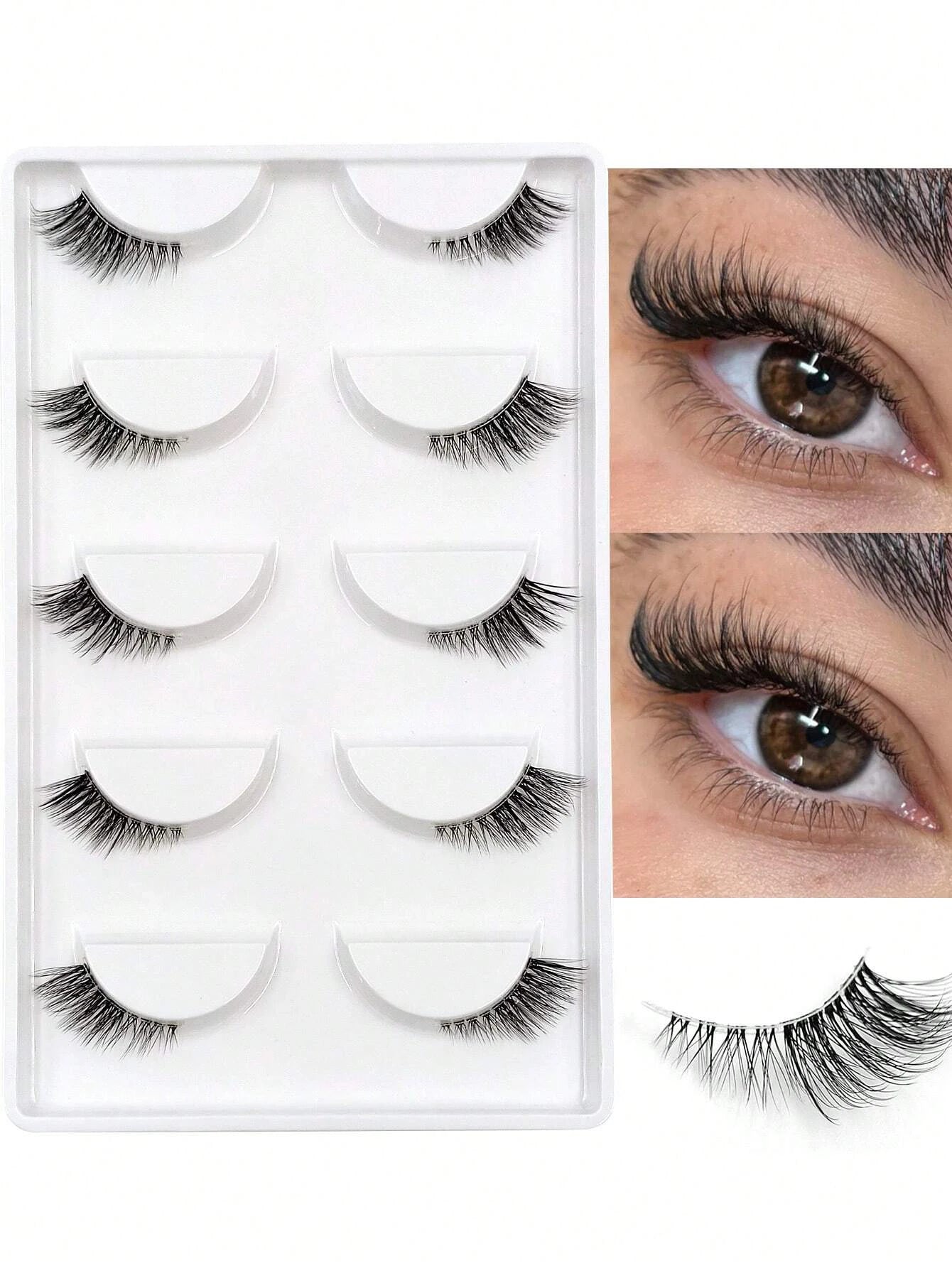 Half Eyelashes 10 Pairs Half Eyelashes Soft Natural Cat Eyelashes Makeup Tools False Eyelashes Extensions Soft False Eyelashes