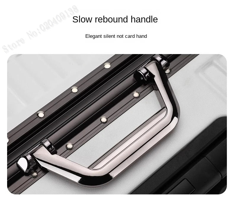 New Aluminum Frame Luggage 20/22/24/26/28 Inch Student Trolley Case Sturdy PC Materia Large Capacity Suitcase on Wheels