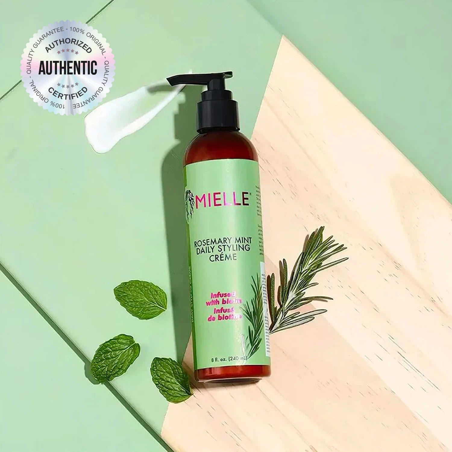 Mielle Rosemary Mint Daily Hair Styling Creme 8oz/240ml - Nourishing, Frizz-Free Styling for Smooth, Healthy-Looking Hair
