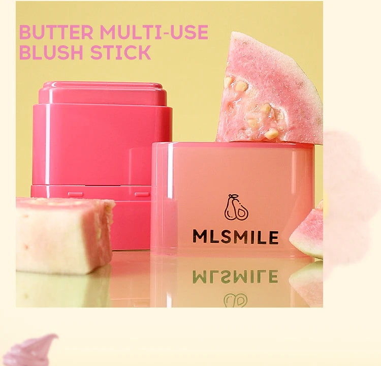 2-in-1 Flat Tube Fruit Blush & Lipstick Stick | Easy to Apply, Highlighter & Contour | Multi-Use Lip & Cheek Makeup