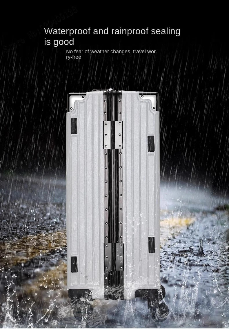 New Aluminum Frame Luggage 20/22/24/26/28 Inch Student Trolley Case Sturdy PC Materia Large Capacity Suitcase on Wheels