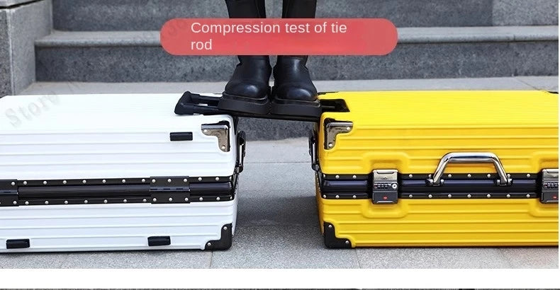 New Aluminum Frame Luggage 20/22/24/26/28 Inch Student Trolley Case Sturdy PC Materia Large Capacity Suitcase on Wheels