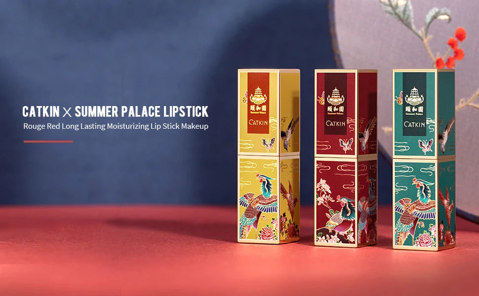 CATKIN Summer Palace Lipsticks Semi-Matte Lipstick Long Lasting for 24H，Lightweight Soft and Ultra Hydrating Lipsticks