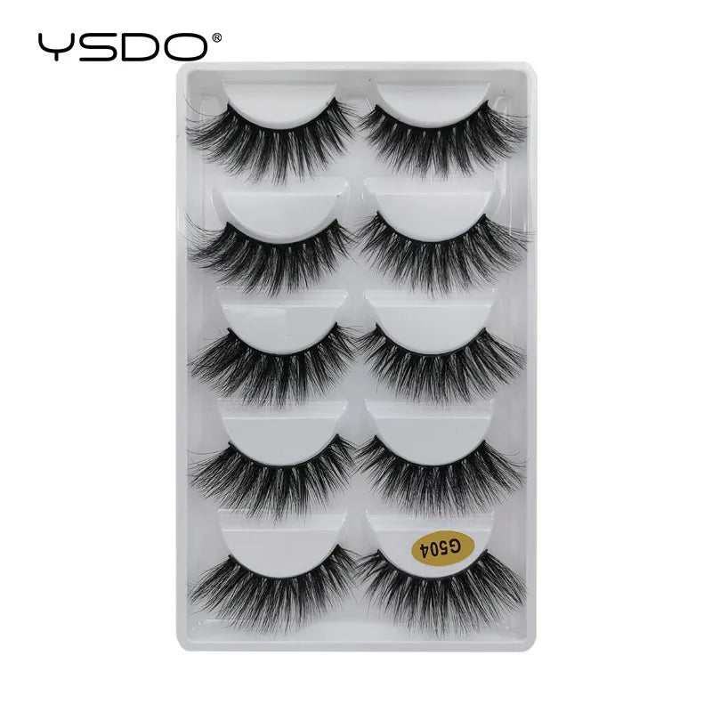 YSDO 5 pairs eyelashes makeup mink strip lashes dramatic eyelashes faux cils natural false eyelashes extension 3d mink eyelashes