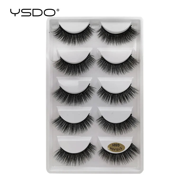 YSDO 5 pairs eyelashes makeup mink strip lashes dramatic eyelashes faux cils natural false eyelashes extension 3d mink eyelashes