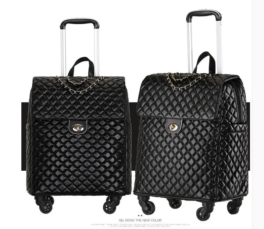 2020 New travel rolling bag for women PU baggage bag Women Wheeled Luggage bag Cabin Trolley Bag on wheels Trolley Suitcase