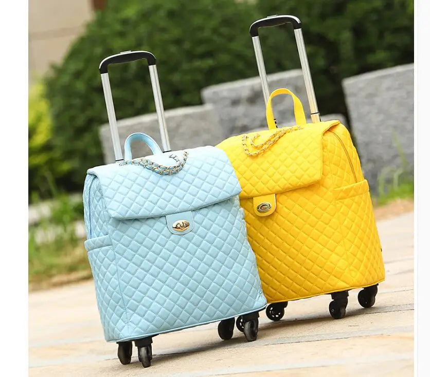 2020 New travel rolling bag for women PU baggage bag Women Wheeled Luggage bag Cabin Trolley Bag on wheels Trolley Suitcase