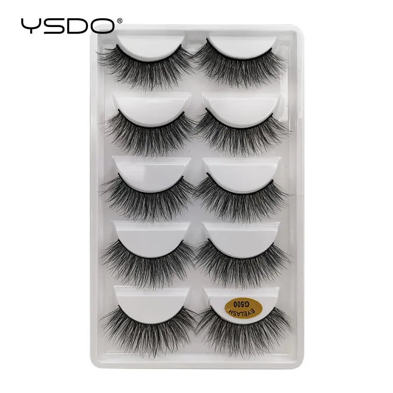 YSDO 5 pairs eyelashes makeup mink strip lashes dramatic eyelashes faux cils natural false eyelashes extension 3d mink eyelashes