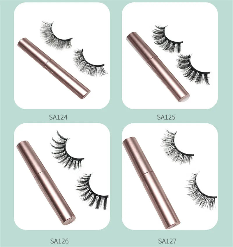 3D Magnetic Eyelashes Set Waterproof Lasting Naturally Magnetic Eyeliner Magnet Eyelashes Makeup Extension False Eyelashes Kit