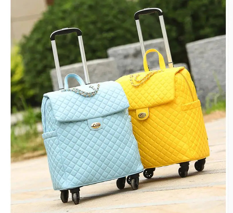 2020 New travel rolling bag for women PU baggage bag Women Wheeled Luggage bag Cabin Trolley Bag on wheels Trolley Suitcase