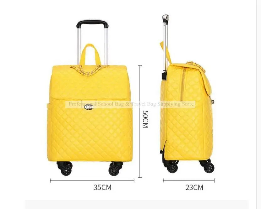2020 New travel rolling bag for women PU baggage bag Women Wheeled Luggage bag Cabin Trolley Bag on wheels Trolley Suitcase