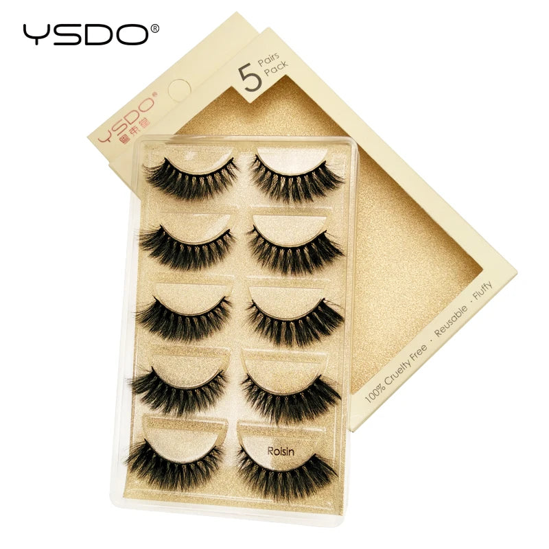 YSDO 5 pairs eyelashes makeup mink strip lashes dramatic eyelashes faux cils natural false eyelashes extension 3d mink eyelashes
