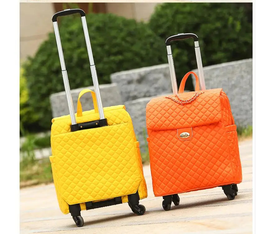 2020 New travel rolling bag for women PU baggage bag Women Wheeled Luggage bag Cabin Trolley Bag on wheels Trolley Suitcase