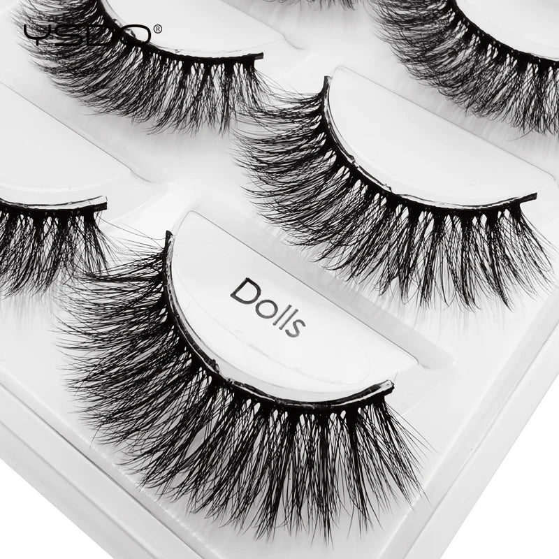 YSDO 5 pairs eyelashes makeup mink strip lashes dramatic eyelashes faux cils natural false eyelashes extension 3d mink eyelashes