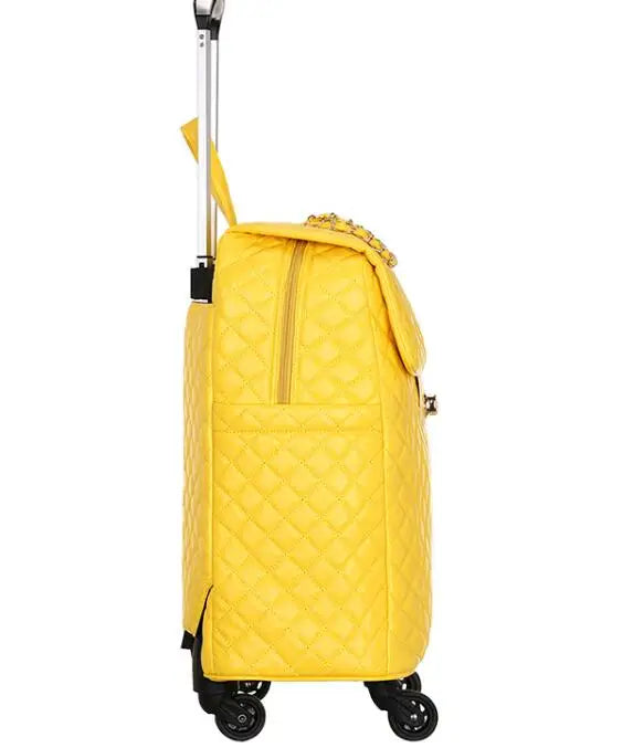 2020 New travel rolling bag for women PU baggage bag Women Wheeled Luggage bag Cabin Trolley Bag on wheels Trolley Suitcase