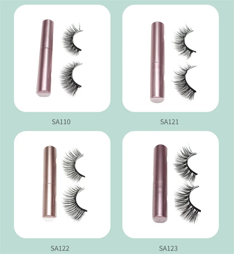 3D Magnetic Eyelashes Set Waterproof Lasting Naturally Magnetic Eyeliner Magnet Eyelashes Makeup Extension False Eyelashes Kit