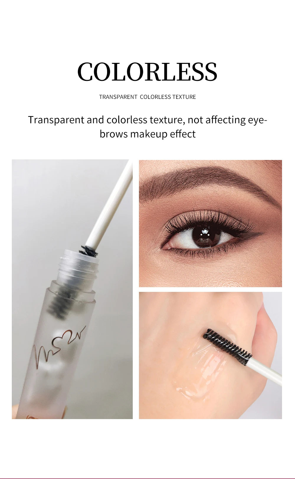 QIBEST Transparent Eyebrow Pomade Brow Natural Waterproof Long Lasting Creamy Texture Tinted Sculpted Brow Gel Set With Brush