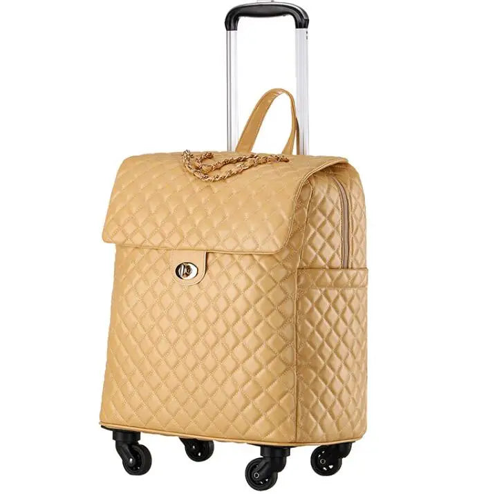 2020 New travel rolling bag for women PU baggage bag Women Wheeled Luggage bag Cabin Trolley Bag on wheels Trolley Suitcase