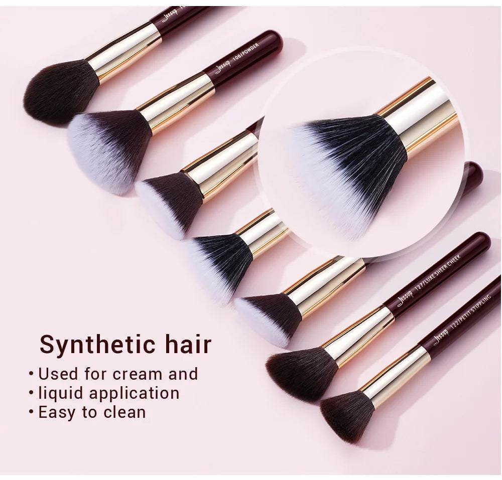 Jessup Makeup Brushes Set Professional Natural-Synthetic Hair Makeup Brush Foundation Powder Contour Eyeshadow 15-25pcs