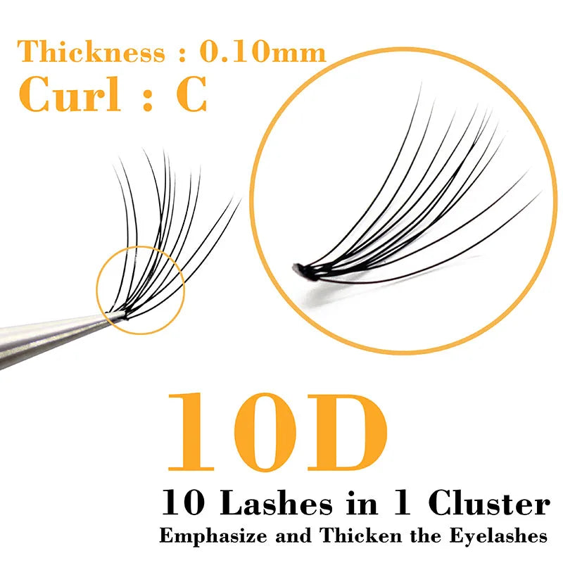 10D Russian Volume Eyelashes Extension Short Stem Pre made Fans C curl Mink Lash Hot Selling Eyelash Individual Extensions