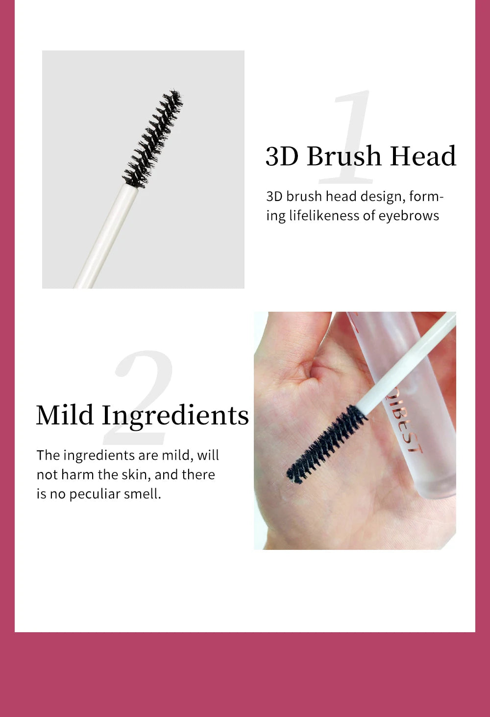 QIBEST Transparent Eyebrow Pomade Brow Natural Waterproof Long Lasting Creamy Texture Tinted Sculpted Brow Gel Set With Brush