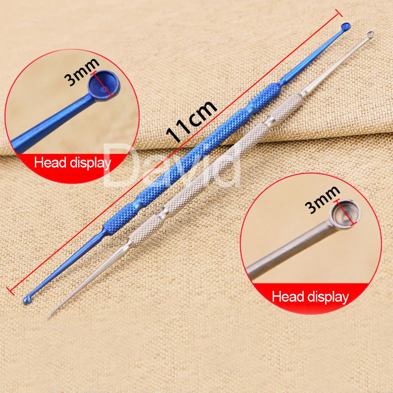 S/M/L Size Stainless Steel Microscopic Ophthalmic Instruments Tarsal Gland Cysts Tweezers meyerhoefer chalazion curette