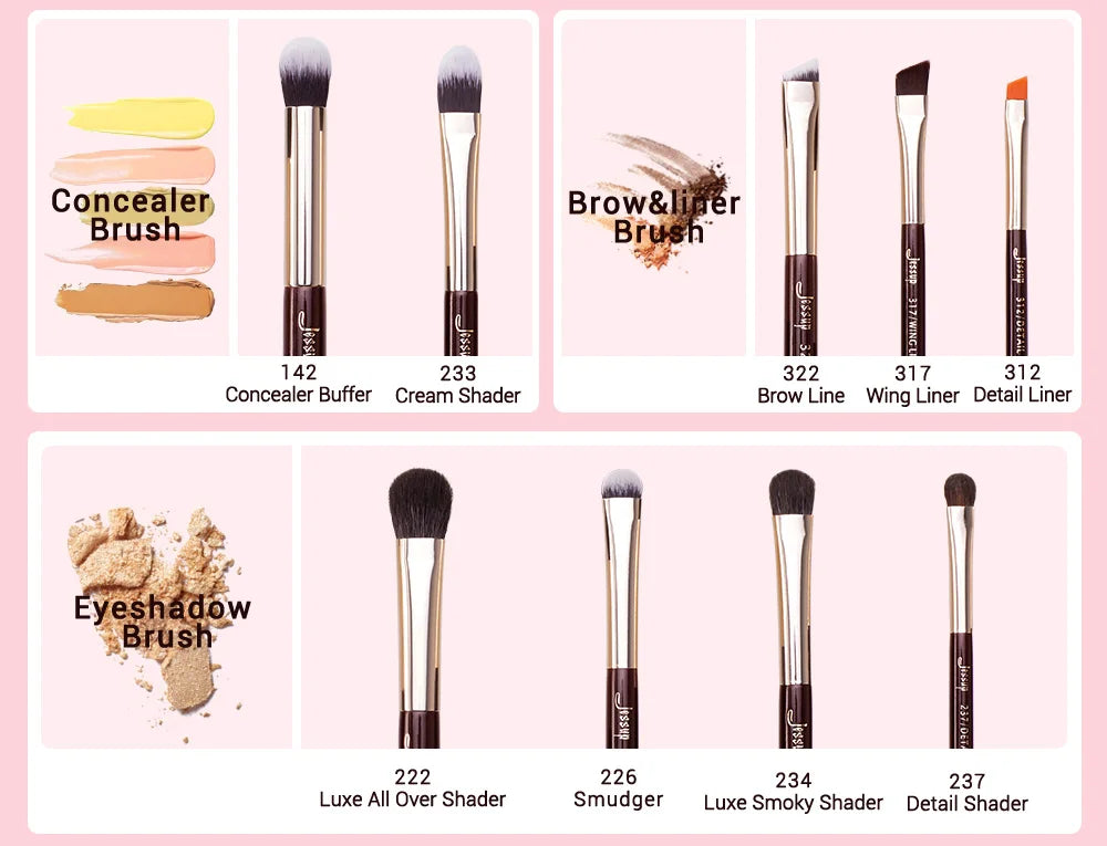Jessup Makeup Brushes Set Professional Natural-Synthetic Hair Makeup Brush Foundation Powder Contour Eyeshadow 15-25pcs
