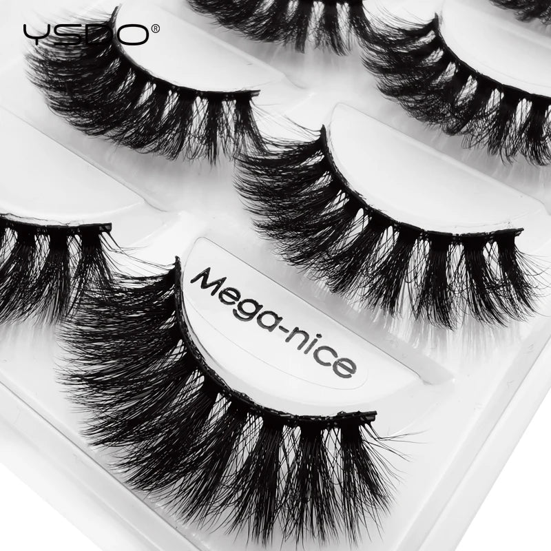 YSDO 5 pairs eyelashes makeup mink strip lashes dramatic eyelashes faux cils natural false eyelashes extension 3d mink eyelashes