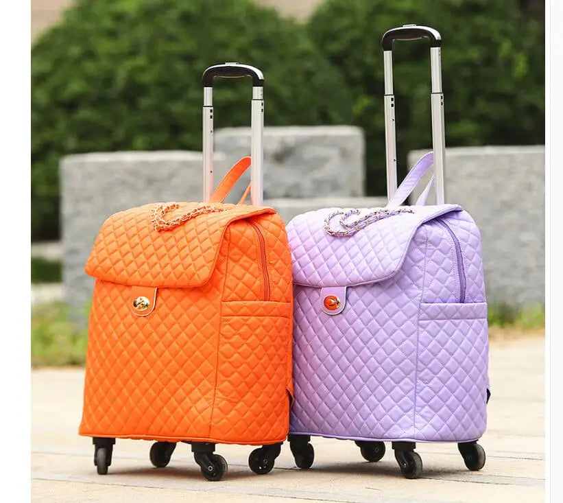 2020 New travel rolling bag for women PU baggage bag Women Wheeled Luggage bag Cabin Trolley Bag on wheels Trolley Suitcase