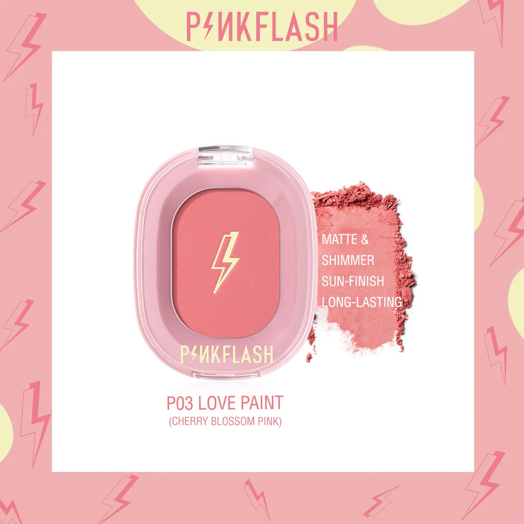 PINKFLASH Makeup Blush Matte Sun-Finish Long Lasting Face Blusher Contour Powder Beauty Peach Pink Korean Makeup Blush