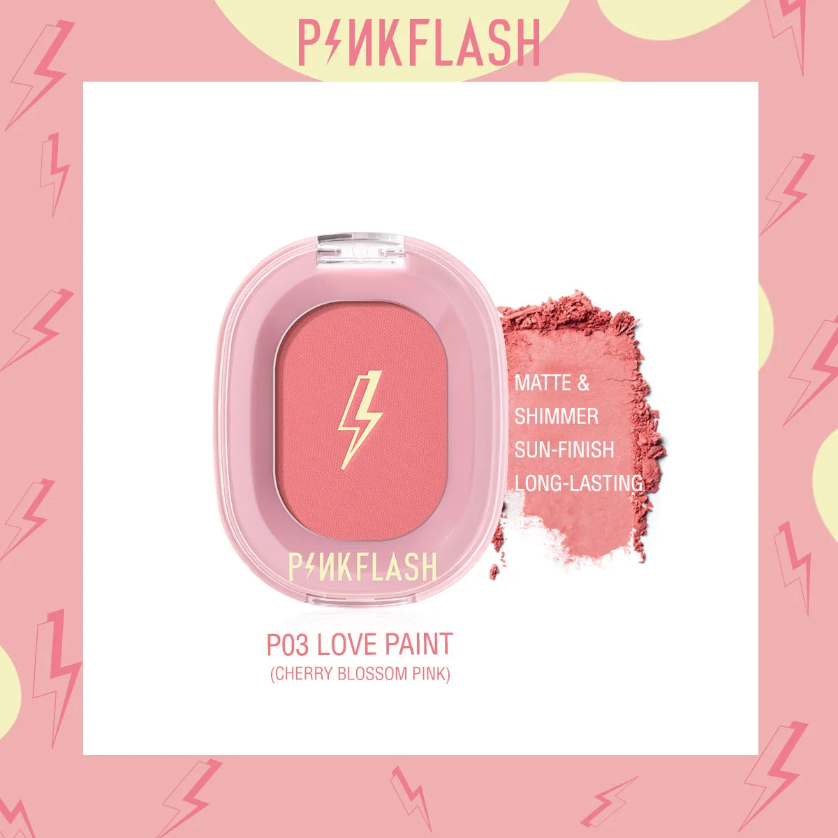 PINKFLASH Makeup Blush Matte Sun-Finish Long Lasting Face Blusher Contour Powder Beauty Peach Pink Korean Makeup Blush