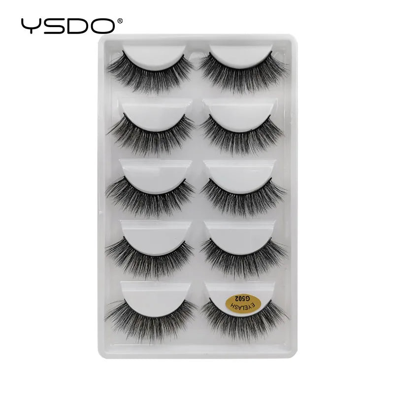 YSDO 5 pairs eyelashes makeup mink strip lashes dramatic eyelashes faux cils natural false eyelashes extension 3d mink eyelashes