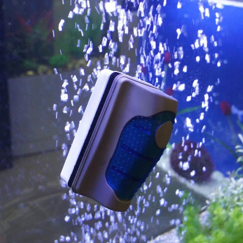 Small Size Magnetic Aquarium Fish Tank Brushes Floating Clean Glass Window Algae Scraper Cleaner Brush Aquarium Accessories