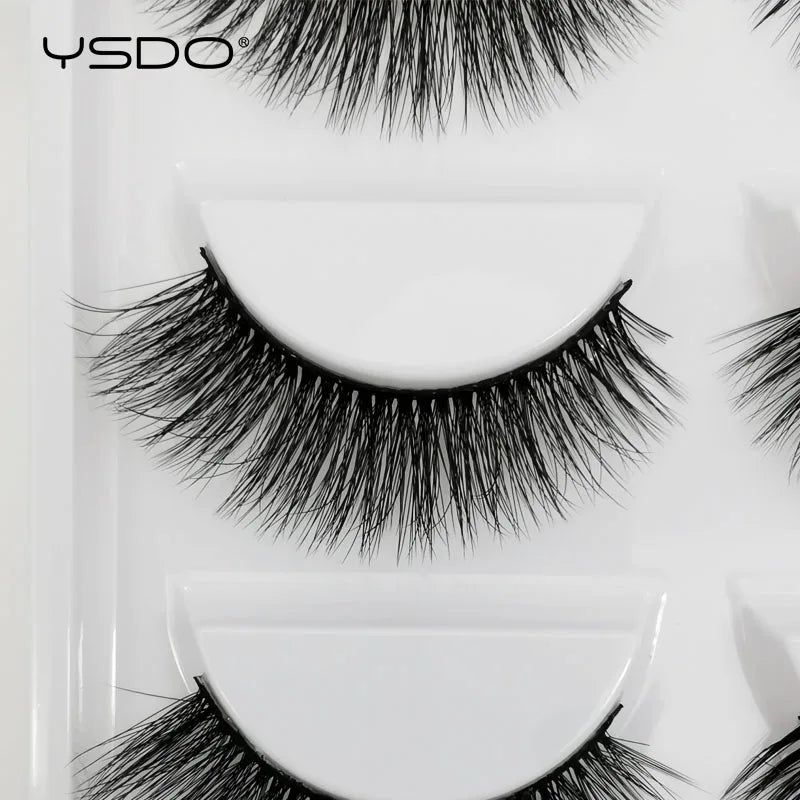 YSDO 5 pairs eyelashes makeup mink strip lashes dramatic eyelashes faux cils natural false eyelashes extension 3d mink eyelashes