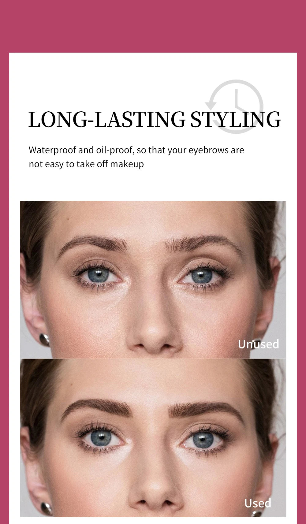 QIBEST Transparent Eyebrow Pomade Brow Natural Waterproof Long Lasting Creamy Texture Tinted Sculpted Brow Gel Set With Brush