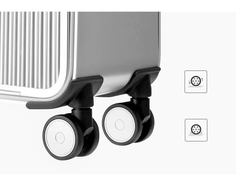 kmikli 100% All Aluminum travel rolling luggage new luxury fashion suitcase spinner carry on trolley case 16/20/24 inch