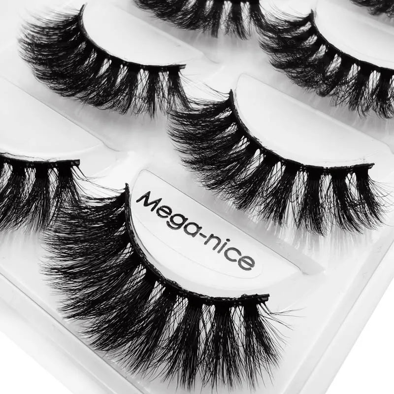 YSDO 3/5 Pairs 3D Mink False EyeLashes Winged Lashes Thick EyeLashes Makeup Fake EyeLashes Volume Lash Dramatic Mink EyeLashes