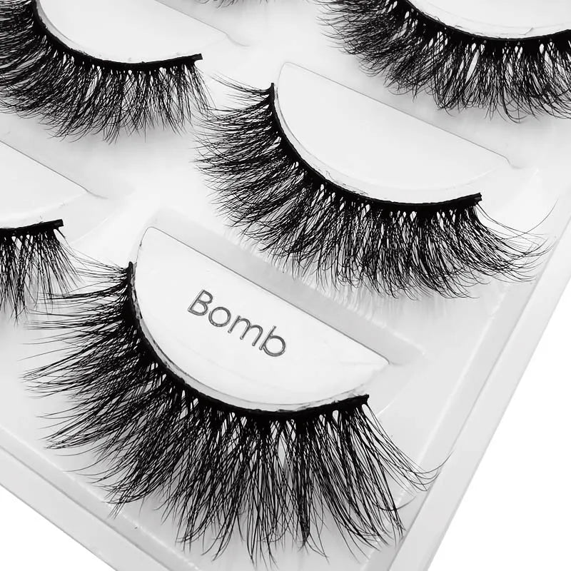 YSDO 3/5 Pairs 3D Mink False EyeLashes Winged Lashes Thick EyeLashes Makeup Fake EyeLashes Volume Lash Dramatic Mink EyeLashes