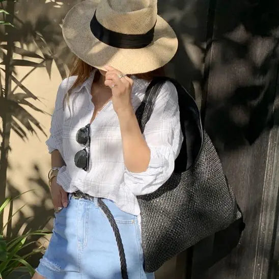 Fashion Rattan Women Shoulder Bags Wicker Woven Straw Bag Designer Handbags Large Capacity Tote Casaul Female Summer Beach Purse