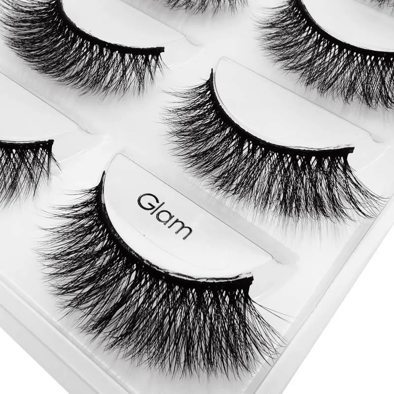 YSDO 3/5 Pairs 3D Mink False EyeLashes Winged Lashes Thick EyeLashes Makeup Fake EyeLashes Volume Lash Dramatic Mink EyeLashes