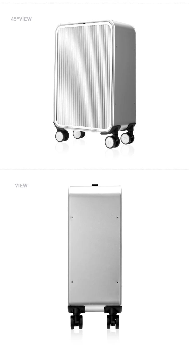 kmikli 100% All Aluminum travel rolling luggage new luxury fashion suitcase spinner carry on trolley case 16/20/24 inch