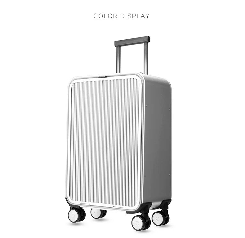 kmikli 100% All Aluminum travel rolling luggage new luxury fashion suitcase spinner carry on trolley case 16/20/24 inch
