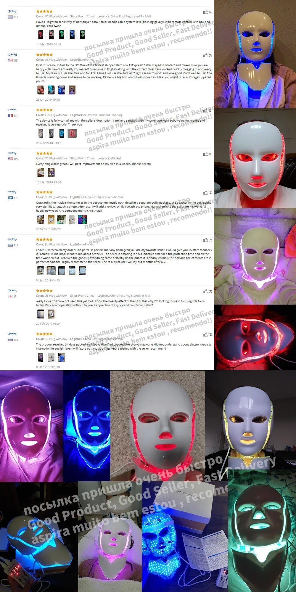 7 Colors Light LED Facial Mask with Neck Korean Photon Therapy Face Mask Red Light Therapy Acne Wrinkle Removal Beauty Skin Care