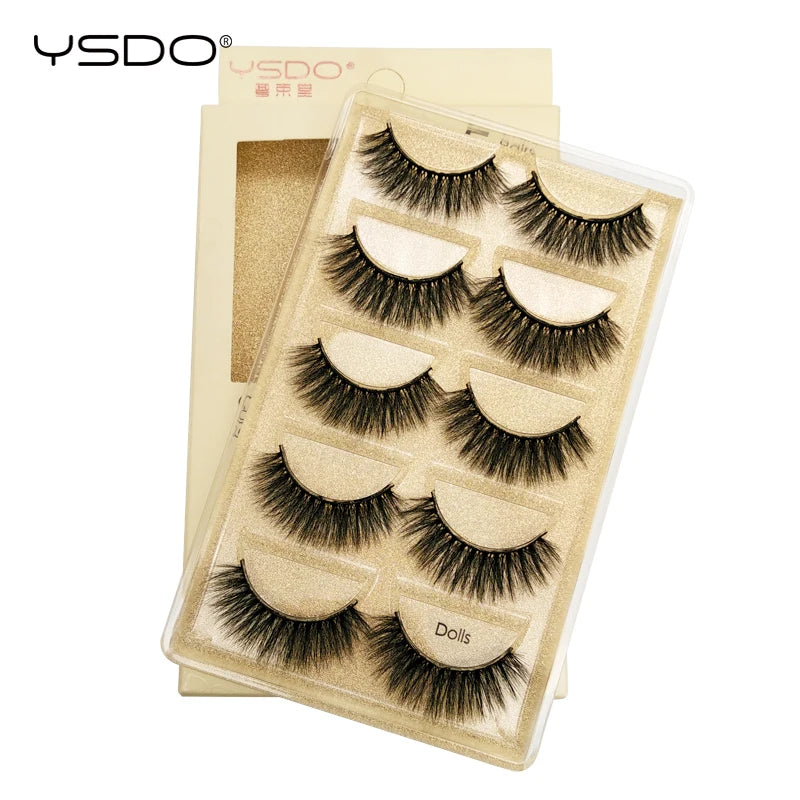 YSDO 3/5 Pairs 3D Mink False EyeLashes Winged Lashes Thick EyeLashes Makeup Fake EyeLashes Volume Lash Dramatic Mink EyeLashes