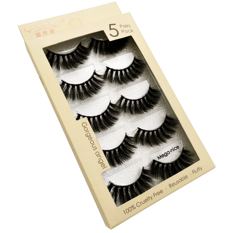 YSDO 3/5 Pairs 3D Mink False EyeLashes Winged Lashes Thick EyeLashes Makeup Fake EyeLashes Volume Lash Dramatic Mink EyeLashes
