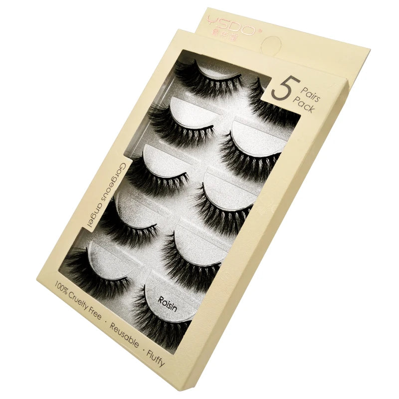 YSDO 3/5 Pairs 3D Mink False EyeLashes Winged Lashes Thick EyeLashes Makeup Fake EyeLashes Volume Lash Dramatic Mink EyeLashes