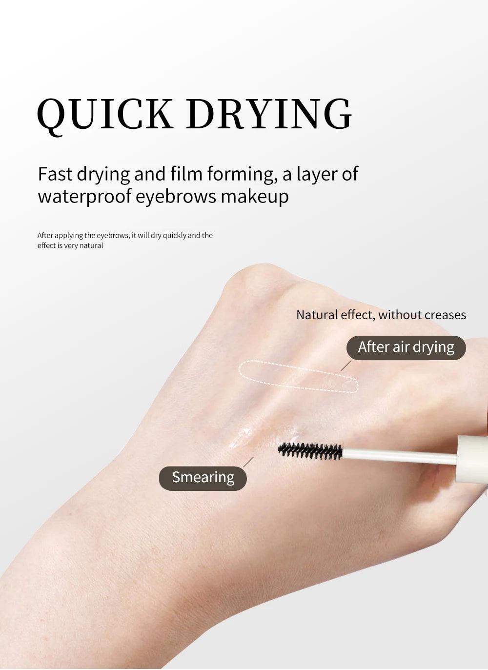 QIBEST Transparent Eyebrow Pomade Brow Natural Waterproof Long Lasting Creamy Texture Tinted Sculpted Brow Gel Set With Brush