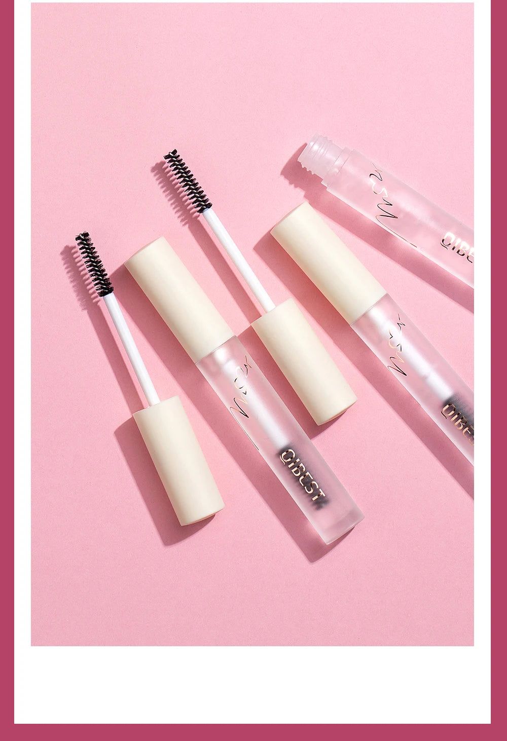 QIBEST Transparent Eyebrow Pomade Brow Natural Waterproof Long Lasting Creamy Texture Tinted Sculpted Brow Gel Set With Brush