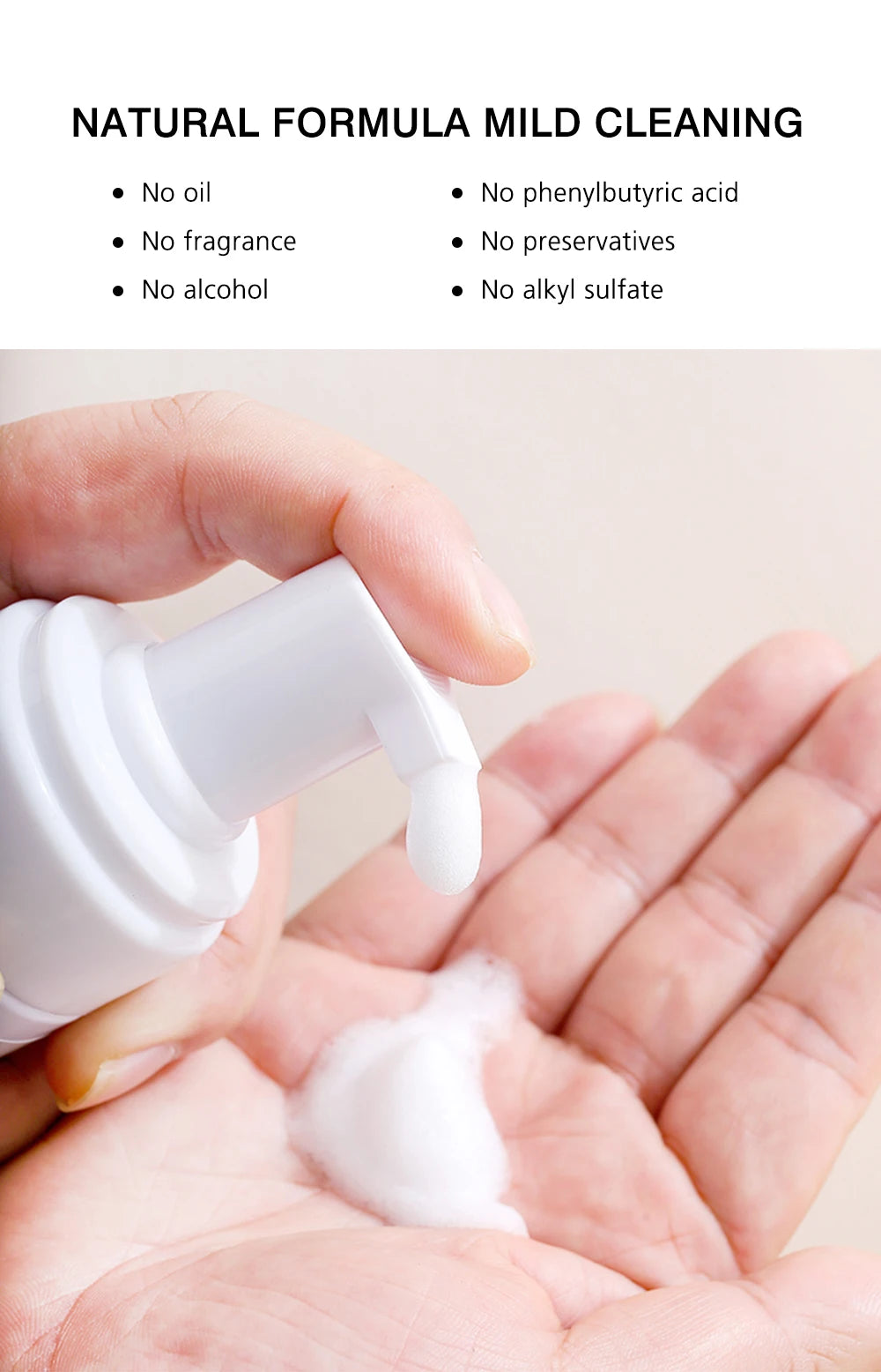 Natuhana 60ml Eyelash Extension Shampoo Mousse False Eyelashes Glue Accessories Lash Cleaning Foam No Stimulation Makeup Tools
