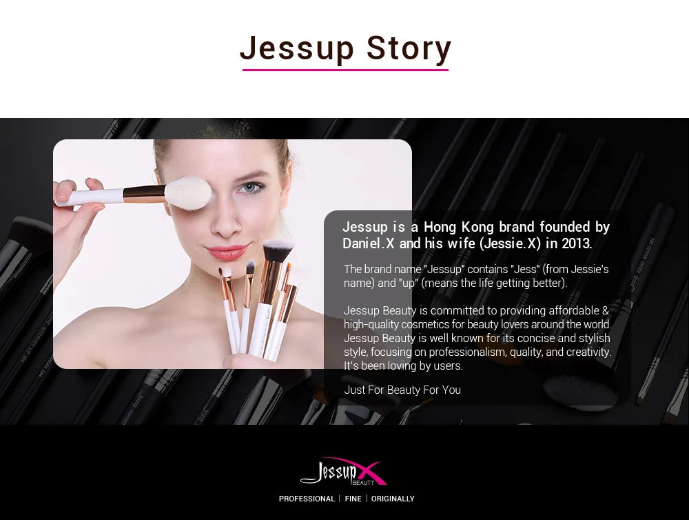 Jessup Makeup Brushes Set Professional Natural-Synthetic Hair Makeup Brush Foundation Powder Contour Eyeshadow 15-25pcs